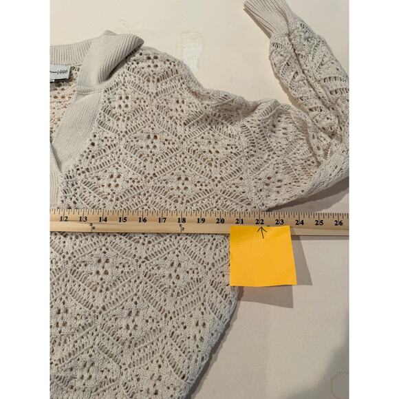 Freshman 1996 Crochet Knit Sweater M Coastal Grandma Boho Chic Cotton Blend - Picture 6 of 8
